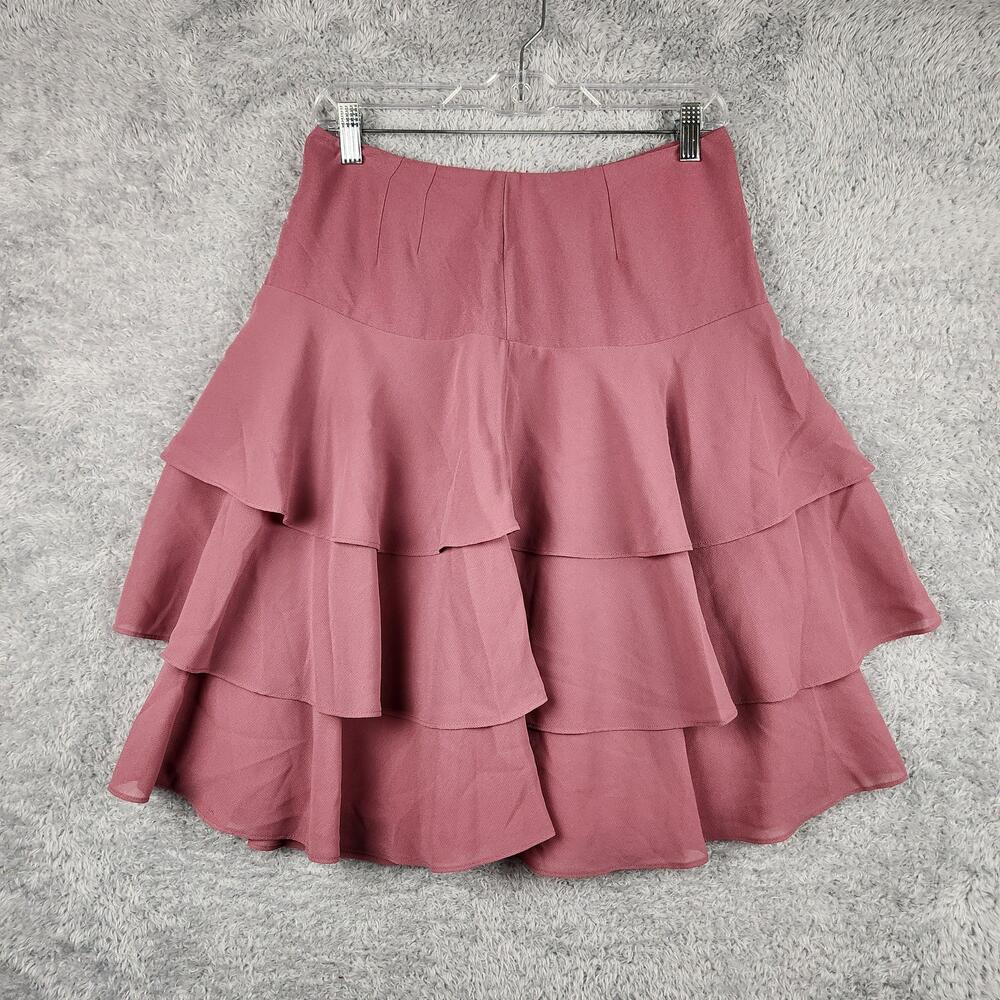 Vintage Together Skirt Womens 8 Pink Tiered Ruffle Chiffon Whimsigoth Fairy 90s